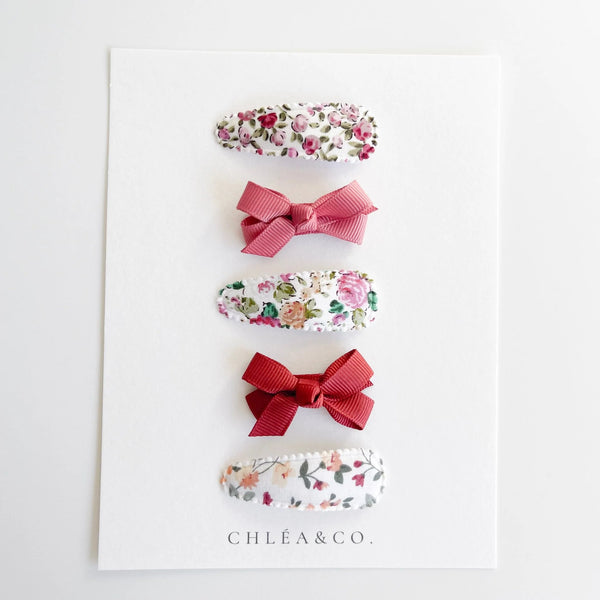 Set of 5 Red Hair Clips (預購中)