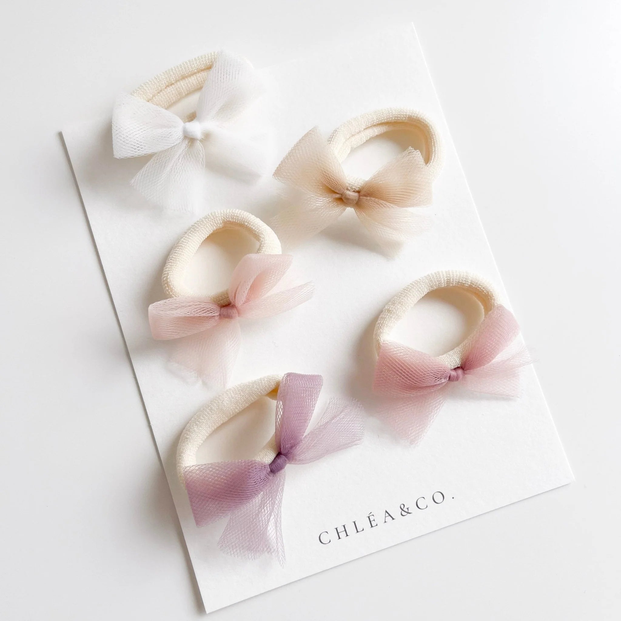 Tulle Bow Bobble - soft pink - Chléa & Co (預購中)