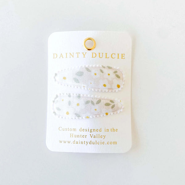 Pearl Grey Floral 手工髮夾組 Dainty Dulcie Dainty Dulcie